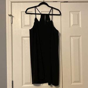 very J Black Vneck scalloped swing dress size L